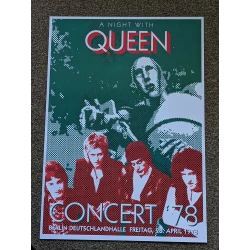 Queen - A Night With Queen Concert 1978 - Berlin - 28th April 1978 - A3 Poster