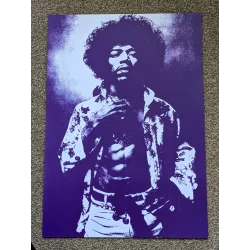 Jimi Hendrix - Classic Image - Purple - A3 Poster