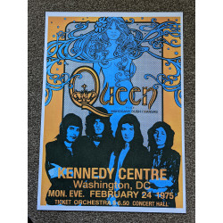 Queen - Plus Mahogany Rush / Kansas - Kennedy Centre, Washington DC - 24th February 1975 - Promotional A5 Postcard