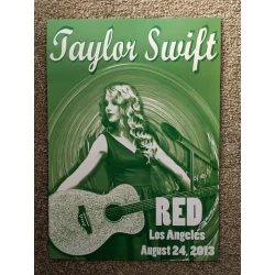 Taylor Swift - Red - Los Angeles 2013 - A3 Poster (GREEN)